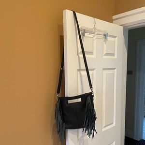 Crossbody leather fringe bag